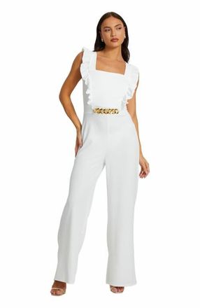 オールインワン・サロペット ELISABETTA FRANCHI Woman Jumpsuits White TUS04 E84 Elisabetta Franchi Women's Long Jumpsuit with Lace Bra