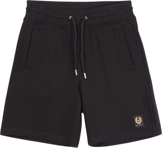 Belstaff Zwarte Sweat Shorts met Koordtailleband - Heren - Korte Broeken - Zwart - S - Katoen - Korte Broeken