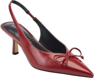 Marc Fisher Gretel Slingback Pointed Toe Bow Pump in Merlot at Nordstrom, Size 9.5
