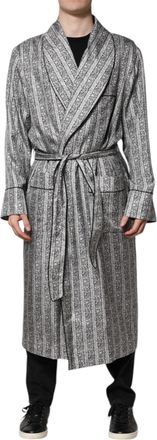 Dolce & Gabbana Mens Multicolor Floral Robe Coat Wrap Jacket Silk Clothing