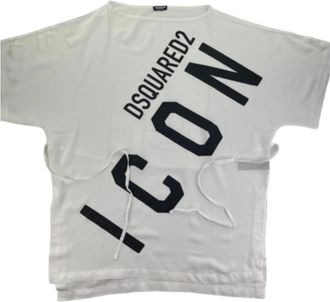 Dsquared2 Logo Icon Jurk - Dames - T-shirts - Wit - M - Katoen - Tops