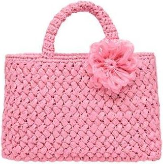 Carmen Sol Positano Raffia in Baby Pink at Nordstrom, Size Small