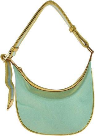 Gucci Green Canvas Sherry Line Hobo Shoulder Bag (Authentic Pre-Loved)