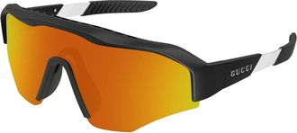 Gucci Shield Zonnebril - Heren - Zonnebrillen - Zwart - ONE Size - Accessoires