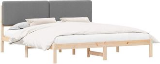 vidaXL Bed Frame with Upholstered Headboard Light Grey 180 x 200 cm vidaXL