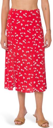 Velvet Heart Pull-On Floral Midi Skirt in Red Poppy at Nordstrom Rack, Size X-Small