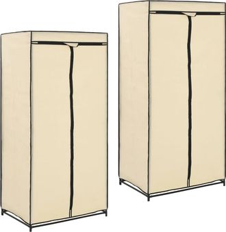 vidaXL Armarios 2 Unidades Color Crema 75x50x160 Cm Vidaxl