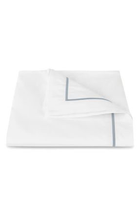 Matouk Bergamo Cotton Percale Duvet Cover in Pool at Nordstrom, Size King