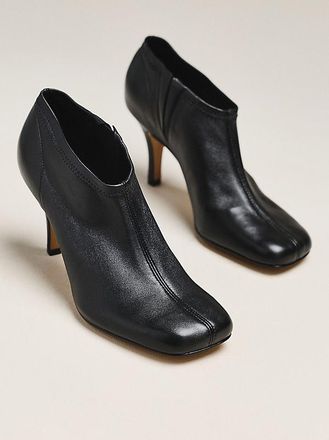 Maeve Square-Toe Leather Booties