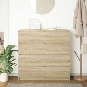 Berkfield Home Sideboard Sonoma Oak 100x35x99 cm Engineered Wood in Light Tan | Size: 100 x 35 x 99 cm