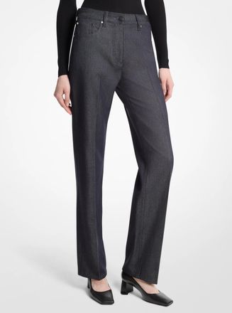 Michael Kors Wool Cotton Twill Stovepipe Trouser Jeans