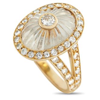 Boucheron Pre-Owned Boucheron 18K Yellow Gold 0.65ct Diamond and Rock Crystal Ring BO18 060426
