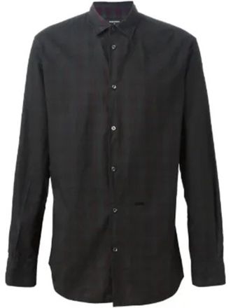 Dsquared2 Long-Sleeve Button-Up Shirt With Pointed Collar And Minimalist Design