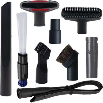 OEM Juego De 9 Cepillos Para Aspiradora Con Adaptador De Manguera De 1 1/4 A 1 3/8 Y Adaptador Dyson V6, Juego De Cepillos Para Limpieza Del Hogar - Crezu