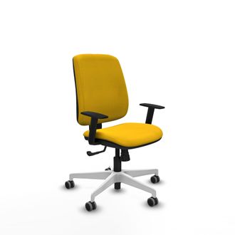 Piqueras y Crespo Silla De Oficina Piqueras Y Crespo Alares Amarillo Tela Blanco