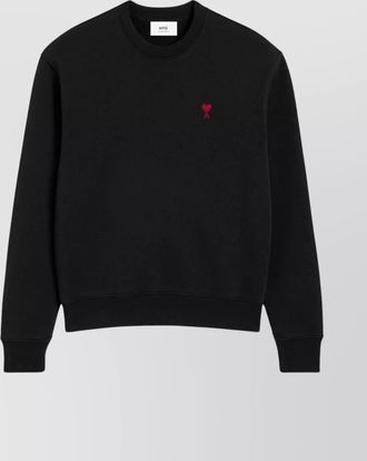 Ami organic cotton logo-embroidered crewneck sweatshirt