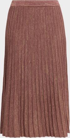 Misook A-Line Shimmer Rib Knit Midi Skirt