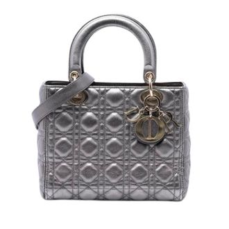 Dior Pre-owned Lady Handbag - Dames - Pre-owned - Grijs - Maat: ONE Size Leer