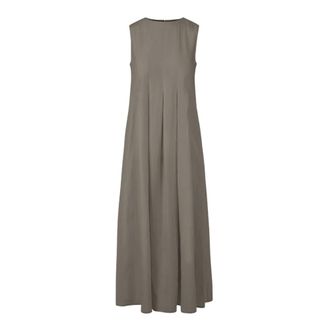 Bomboogie Pliss&eacute; Lyocell Jurk - Dames - Casual kleedjes - Bruin - S - Kleedjes