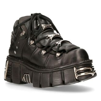 New Rock Gothic Ankle Boots-106-S1 in Black | Size: 7