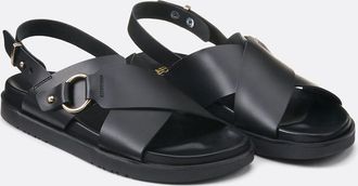 La Redoute Collections Sandalen van glad leer met gekruiste banden