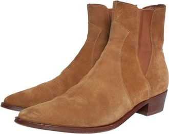 Celine Celine Mens Suede Camarque Western Chelsea Boot (Authentic Pre-Loved)