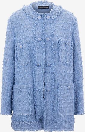 Dolce & Gabbana Tweedjacke mit Zopfmuster und DG-Kn&ouml;pfen