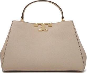 Tory Burch Tassen, Dames, Grijs, ONE Size, Leer, Mini Miller Crossbodytas