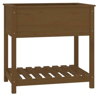 Berkfield Home Planter with Shelf Honey Brown 82.5x54x81 cm Solid Wood Pine