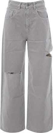 Icon Denim Los Angeles Poppy Wide Leg Jeans - Dames - Loose Fit Jeans - Grijs - W24 - Katoen - Jeans