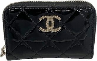 Chanel Black Patent Leather Coin Purse/Coin Case (Pre-Owned)