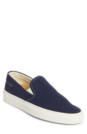 Common Projects Minimal Low Profile Slip-On Sneaker in Navy at Nordstrom, Size 11Us