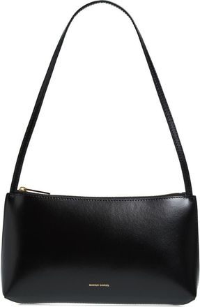 Mansur Gavriel Gaia Leather Shoulder Bag in Black/Flamma at Nordstrom