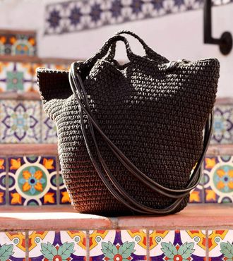 Cleobella Womens Crochet Basket Bag In Black