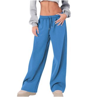Generic Womens Jogging Bottoms Drawstring Elasticated Waist Tracksuit Bottoms Baggy Casual Straight Leg Sweatpants Comfortable Solid Yoga Pants Loose Workout 