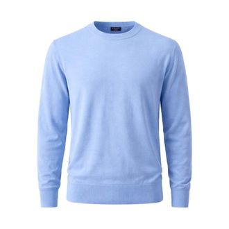 Saint James Round-neck Knitwear, male, Blue, Size: XL Accessories