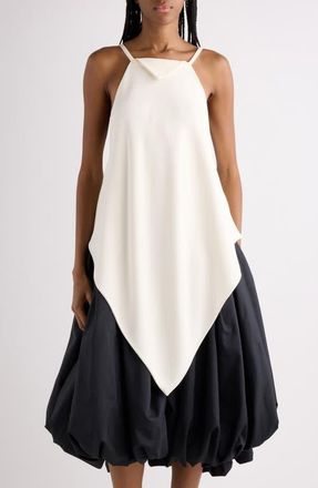 Balenciaga Wool & Silk Crepe Scarf Top in 9002 Ivory at Nordstrom, Size 10 Us