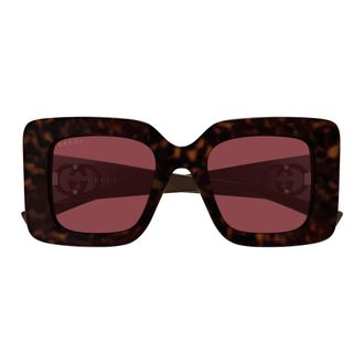 Gucci Square Sunglasses - female - Gucci - Sunglasses - Brown - 49 MM - Accessories