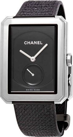 Chanel Boy-Friend Black Guilloche Dial Ladies Hand Wound Watch H5201