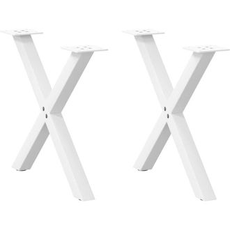 vidaXL Vidaxl - Patas Para Mesa De Centro En Forma De X (2 Unidades), Color Blanco, 60 X (42-43) Cm, Acero
