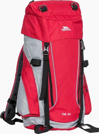 Trespass Mens Trek 33L Rucksack Backpack with Logo - Red - Size: ONE size