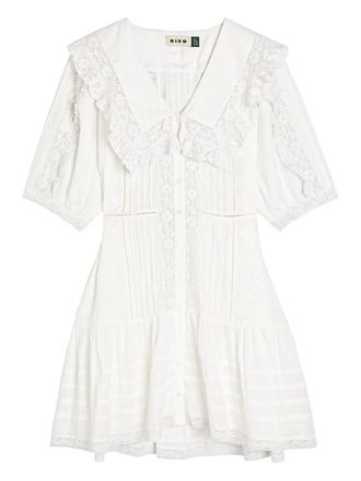 Rixo lace-embroidered mini dress - Bianco