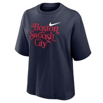 Nike Womens Nike Sportswear Boston Boxy T-Shirt in Blue | W11668NKBT25-NVY