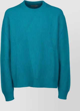 Laneus crew neck ribbed texture long sleeves sweater
