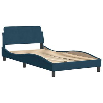 vidaXL Cama Con Cabecero Sin Colch&oacute;n Terciopelo Azul 100x200 Cm Vidaxl