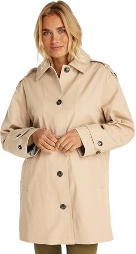Tommy Hilfiger Parka Femme Cotton Hood Trench-Coat, Beige (Beige