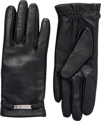 Trussardi Guantes de Piel Nappa con Detalle Met&aacute;lico - Accessories - Mujer - Negro - L