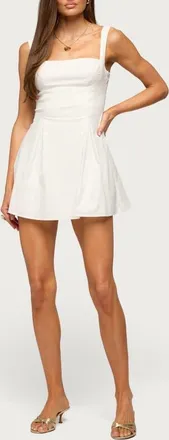 Edikted Hila Tie Back Sleeveless Minidress in White at Nordstrom, Size X-Large