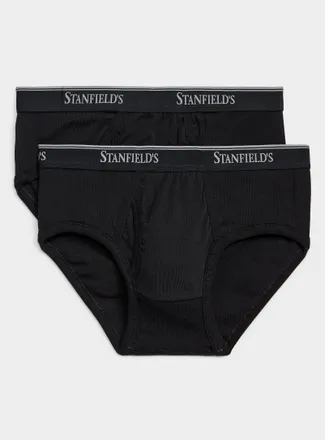 Stanfields Mens Ultra-comfortable black briefs Flex 2-pack