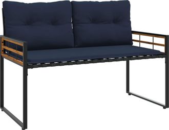vidaXL Banco De Capa De Madera 114 X 55 X 77 Cm Azul Marino Vidaxl